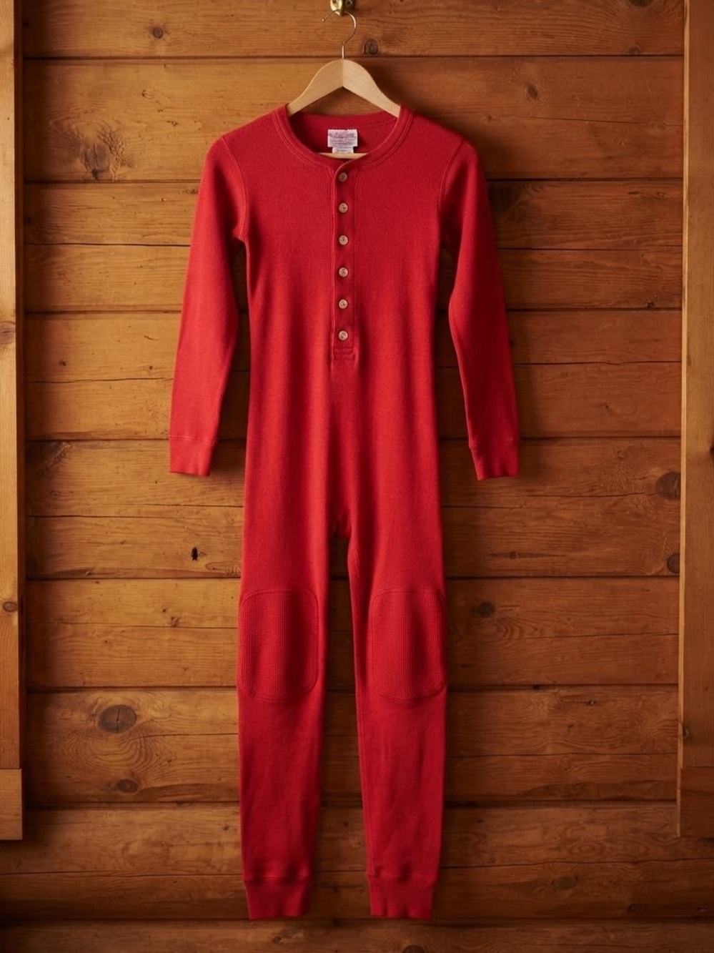 Hanna Andersson Red Cotton Long John Union Suit Pajamas Sz 6-7